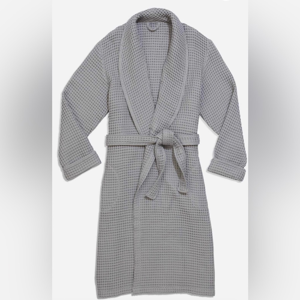Brooklinen Waffle Robe in Light Gray